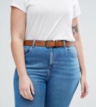 Asos Design Curve Vintage Tan Jeans Belt - Brown