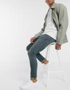 Asos Design Super Skinny Jeans In Vintage Dark Wash Blue-blues