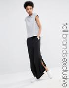 Adpt Tall Side Split Wide Leg Pant - Black