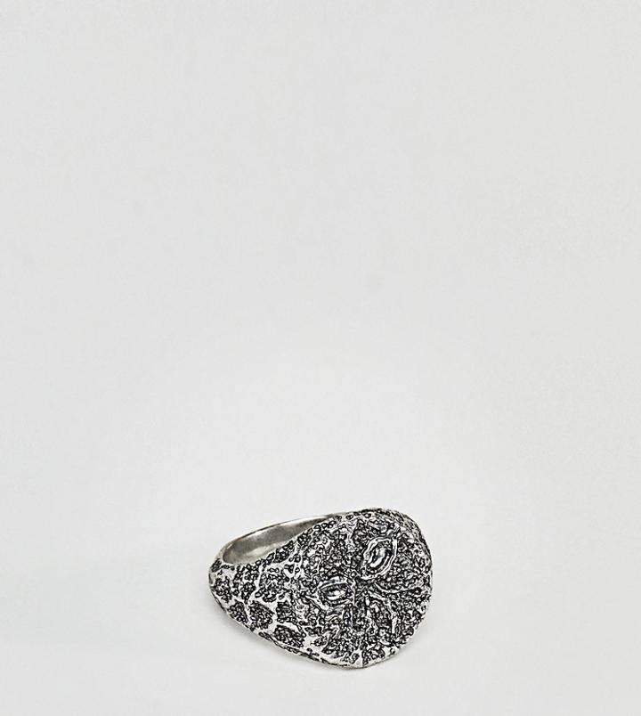 Reclaimed Vintage Inspired Detailed Silver Signet Pinky Ring Exclusive To Asos - Silver