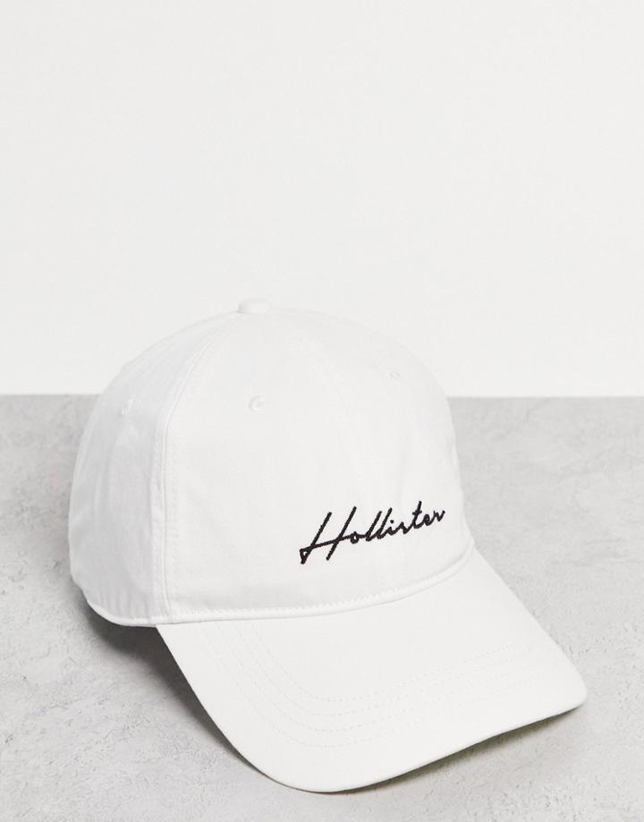 Hollister Cap In White With Script Logo