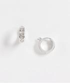 Asos Design 12mm Hoop Earrings With Greek Wave Design In Silver Tone