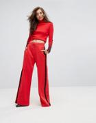 Gigi Hadid Track Pant With Contrast Stripe - Red