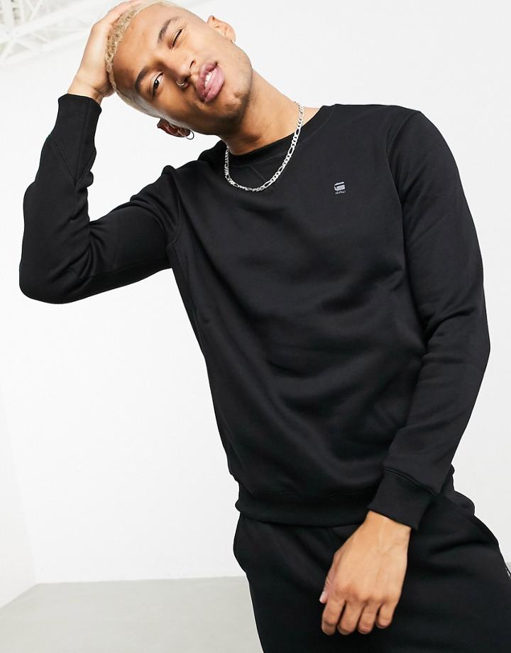 G-star Core Small Logo Crew Neck Sweatshirt In Black