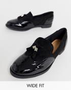 Simply Be Wide Fit Loafer With Tassel Trim In Black - Black