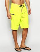 Asos Boardie Swim Shorts In Neon Yellow - Yellow