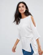 Blend She River 3/4 Sleeve Top - White