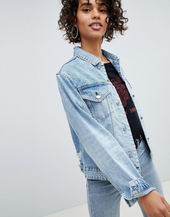Cheap Monday Denim Boyfriend Trucker Jacket - Blue