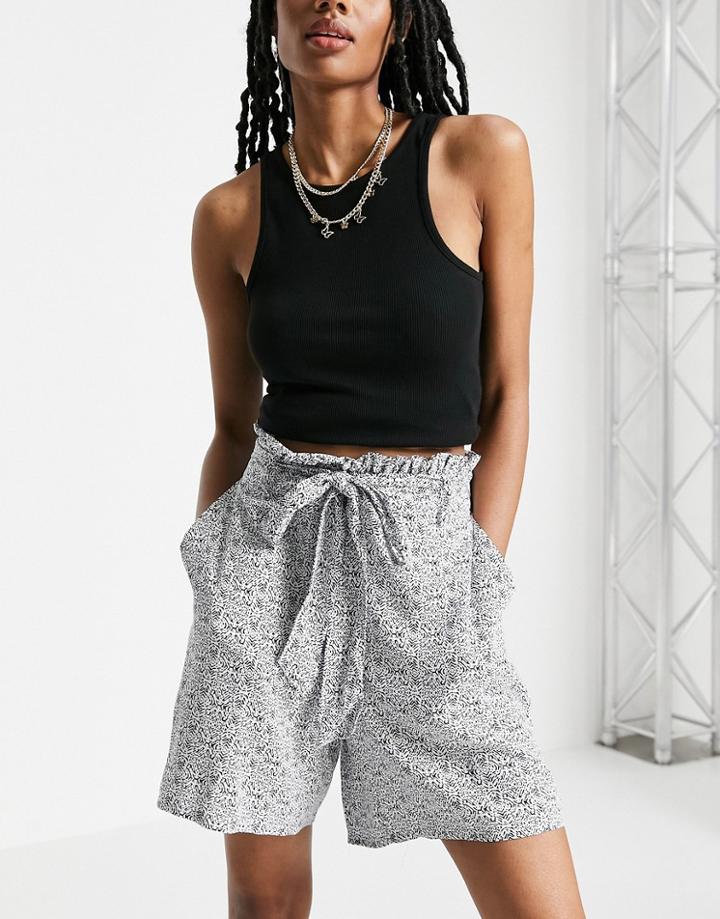 Vero Moda Tie Waist Shorts In Navy