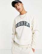 Jack & Jones Originals Athl Club Sweatshirt & Cargo Sweatpants Set With In Beige-neutral