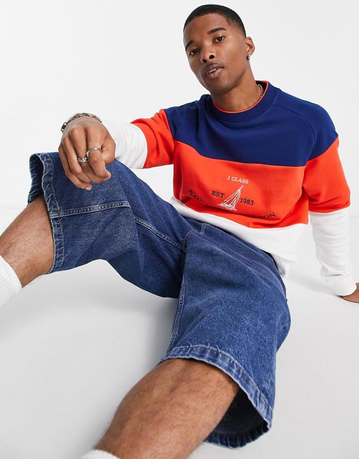 Nautica Competition Lumber Sweatshirt In Red/navy-multi