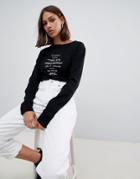 Cheap Monday Beside Language Long Sleeved T-shirt - Black