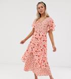 Lily & Lionel Exclusive Tiered Maxi Dress In Floral Print - Pink