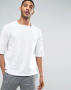 Asos Oversized T-shirt With Square Neck In White - White