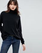 Asos Oversized Sweater With Slouchy Neck - Black