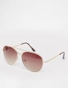 Jeepers Peepers Gold Aviator Sunglasses - Gold