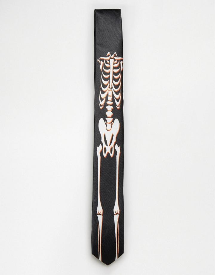 Ssdd Halloween Skeleton Tie - Black