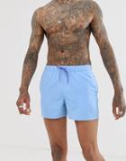 Asos Design Swim Shorts In Pastel Blue Short Length