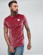 Good For Nothing Muscle T-shirt In Burgundy Velour - Red