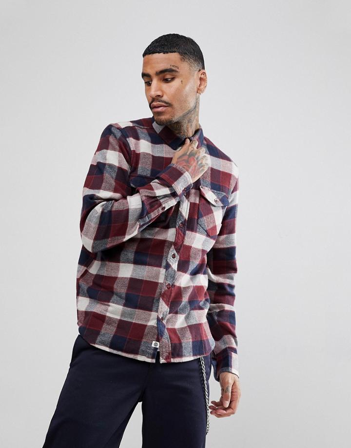 Element Flannel Shirt In Red Plaid Check - Red