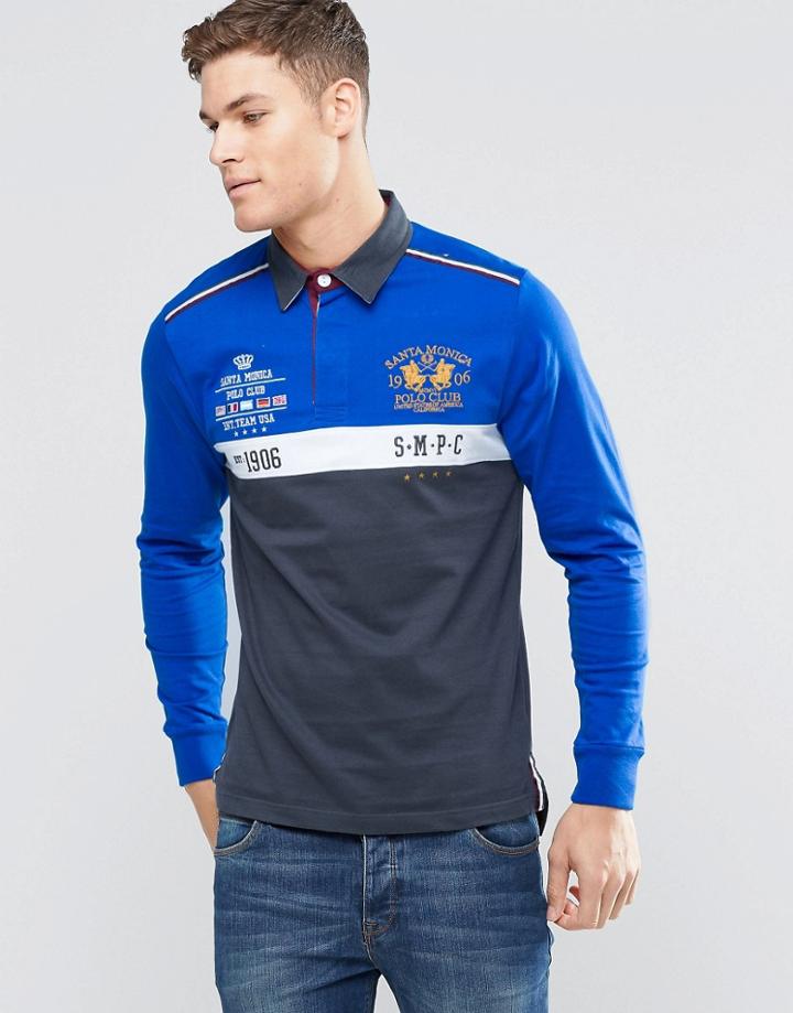 Santa Monica Polo Club Long Sleeve Polo - Gray