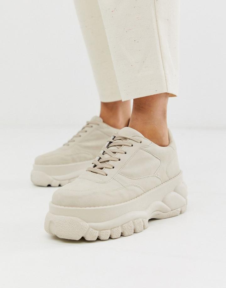 Asos Design Denmark Chunky Sneakers In Beige