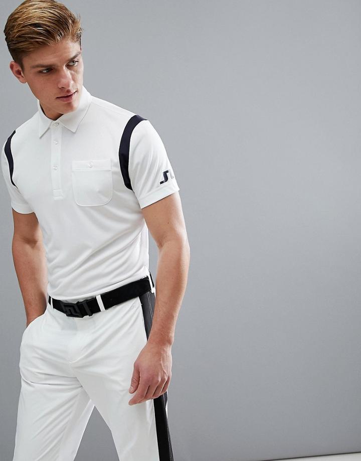 J.lindeberg Golf Dolph Slim Fit Tx Jersey Polo Shirt In White - White