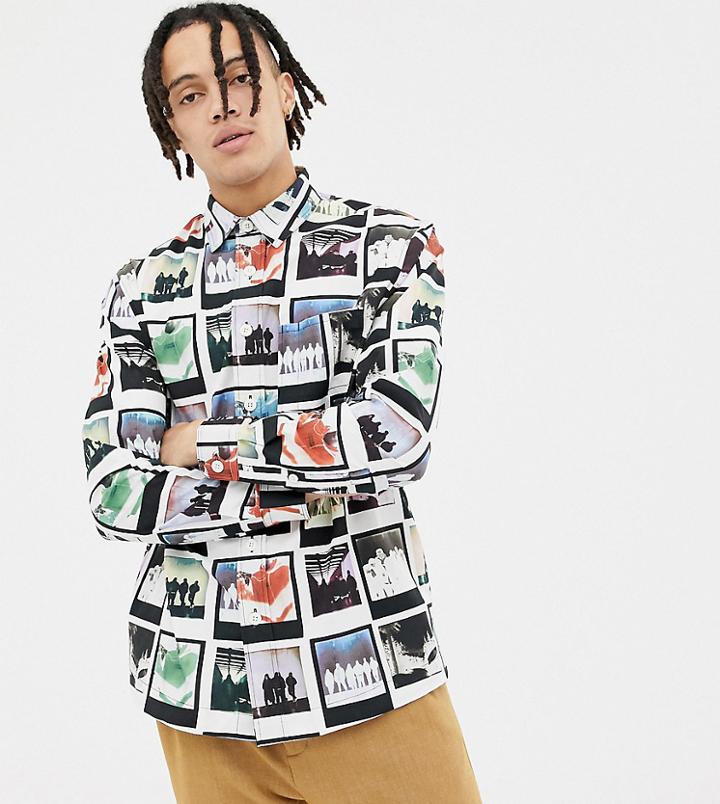 Crooked Tongues Printed Shirt In Long Sleeve-white