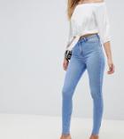 New Look Tall Fray Hem Disco Skinny Jean - Blue