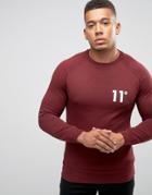 11 Degrees Sweatshirt With Logo - Red