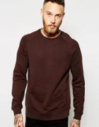 Asos Sweatshirt With Raglan Sleeves In Brown - Brown