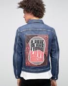 Love Moschino Denim Jacket With Back Print - Blue