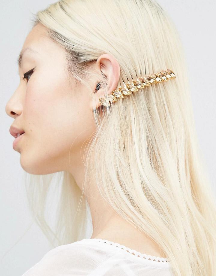 Krystal Swarovski Crystal Marquise Hair Comb - Gold