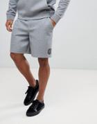 Armani Exchange Back Logo Sweat Shorts In Gray - Gray
