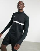 Nike Soccer Academy Drill Quarter Zip Top In Black And White
