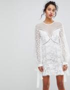 Keepsake Floral Lace Mini Dress - White