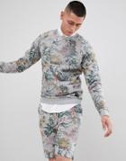 Only & Sons Sweatshirt With All Over Floral Print - Gray