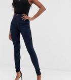 Missguided Tall Vice High Waisted Super Stretch Skinny Jean In Blue - Blue