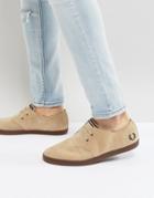 Fred Perry Byron Low Suede Sneakers In Beige - Beige