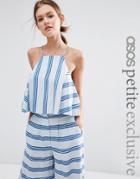 Asos Petite Co-ord Linen Stripe Tailored Top - Multi