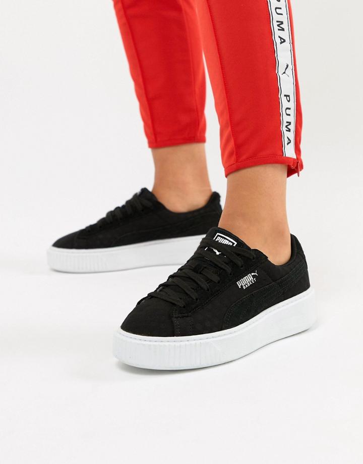 Puma Basket Platform Sneaker In Black - Black