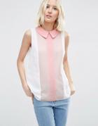 Asos Sleeveless Tunic Blouse In Color Block - Multi