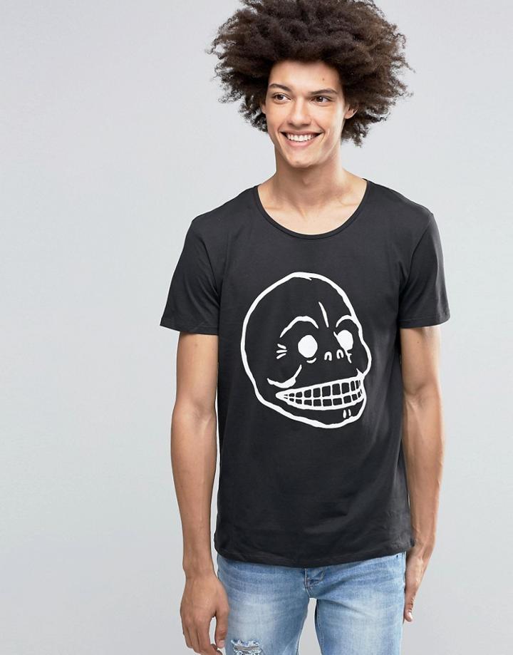 Cheap Monday Scoop Skull T-shirt - Black