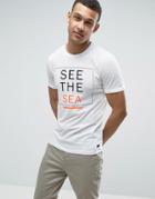 Produkt T-shirt With Sea Print - White