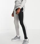 Le Breve Tall Joker Lounge Sweatpants In Gray Heather And Black - Part Of A Set