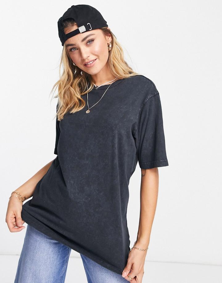 Asos Design Oversized T-shirt In Washed Black
