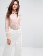 Fashion Union Shirt With Metallic Polka Dot - Pink