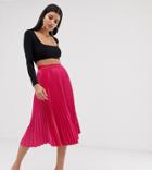 Outrageous Fortune Tall Midi Skater Skirt In Hot Pink - Pink