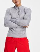 Nike Running Dri-fit Element Half-zip Long Sleeve Top In Gray