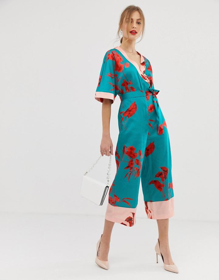 Ted Baker Summerr Fantasia Wrap Jumpsuit-multi